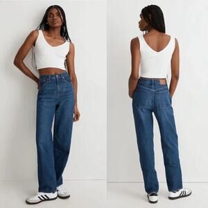 Madewell Baggy Straight Jean - Dark Worn Indigo Wash - 28